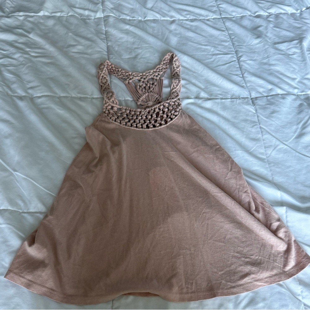 Billabong Mauve Crochet-Back Tank Top